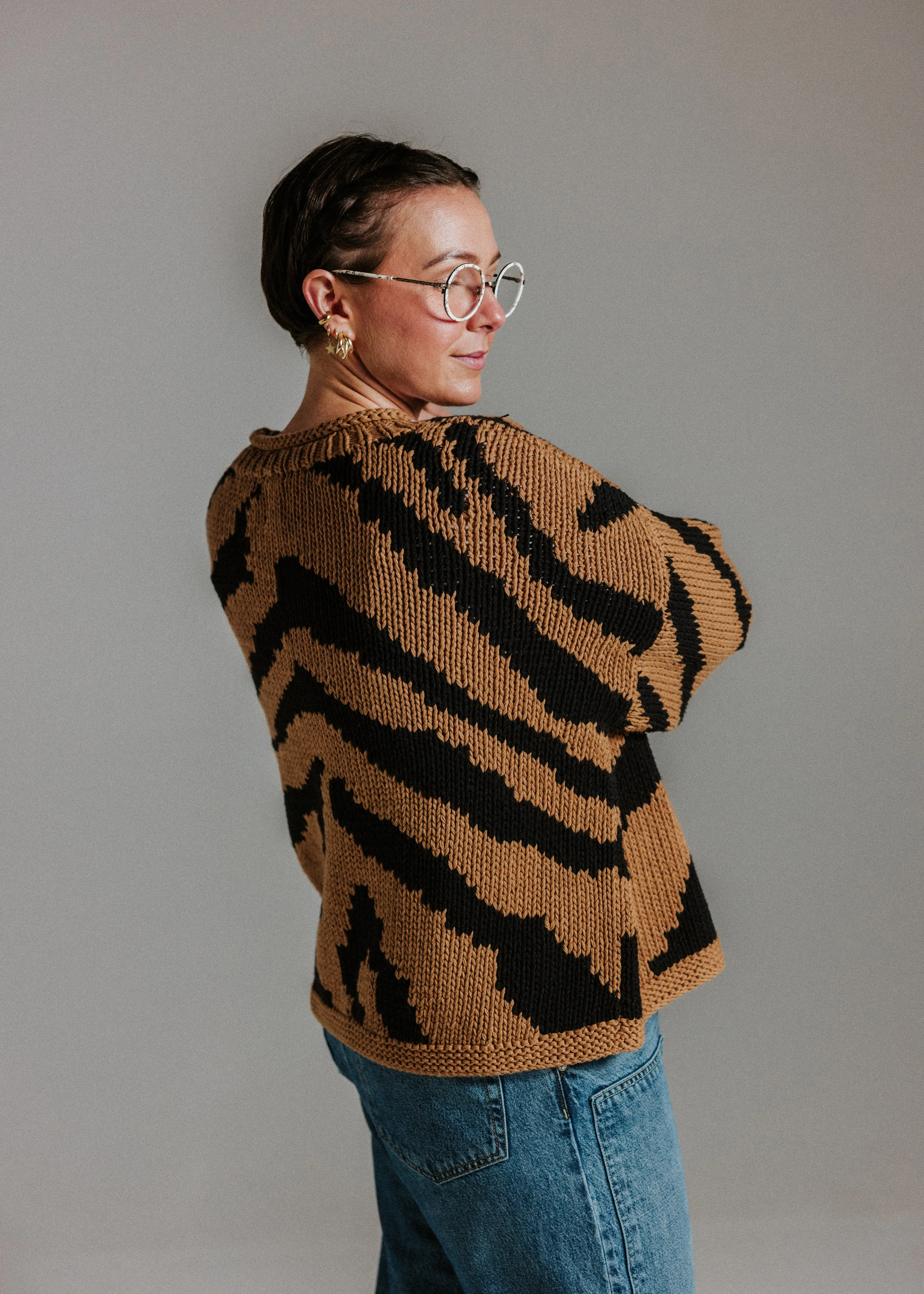 Tiger Hand Knit Jumper sold by The Slow Love product image thumbnail 3