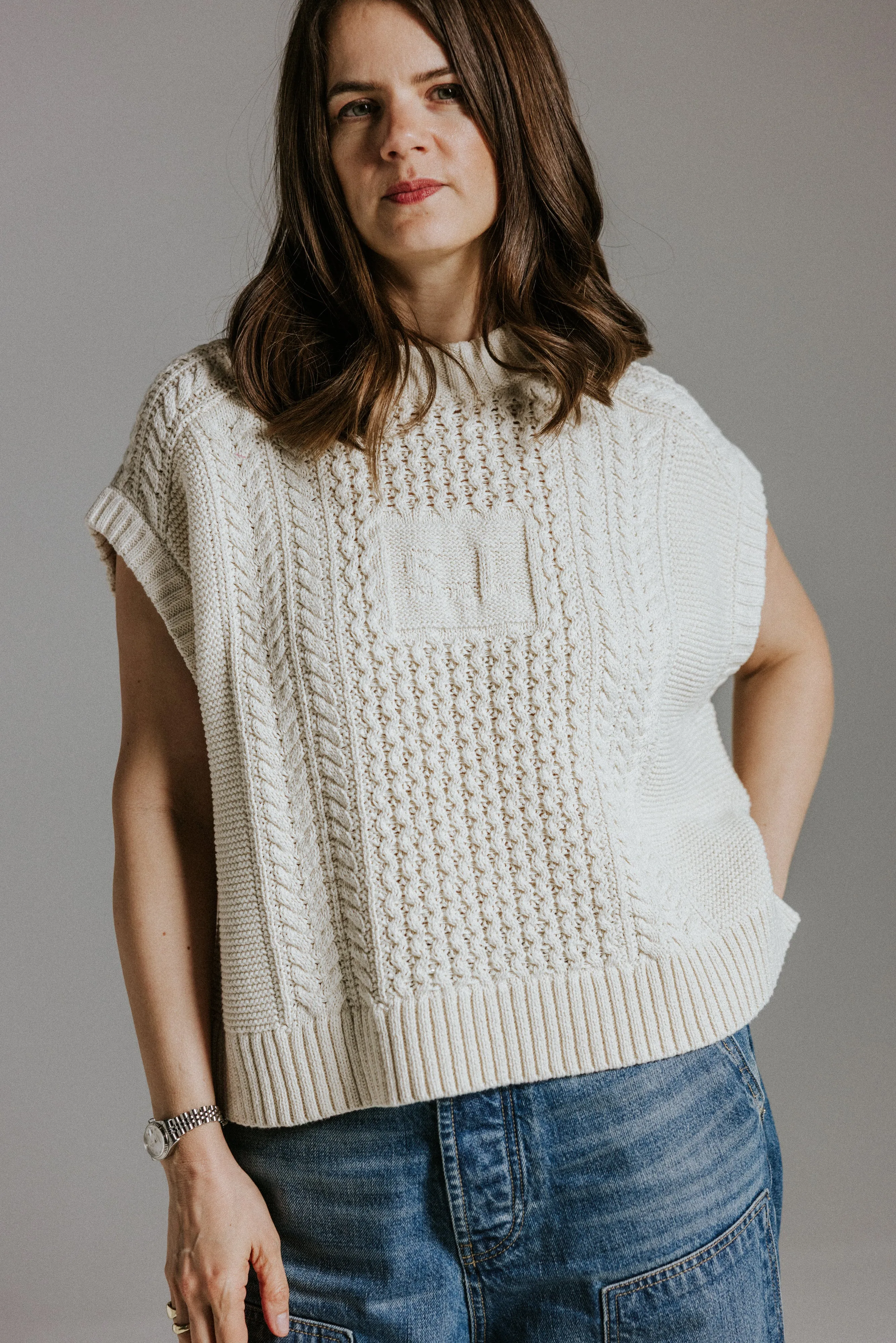 Aran Tank - Oat Milk sold by The Slow Love