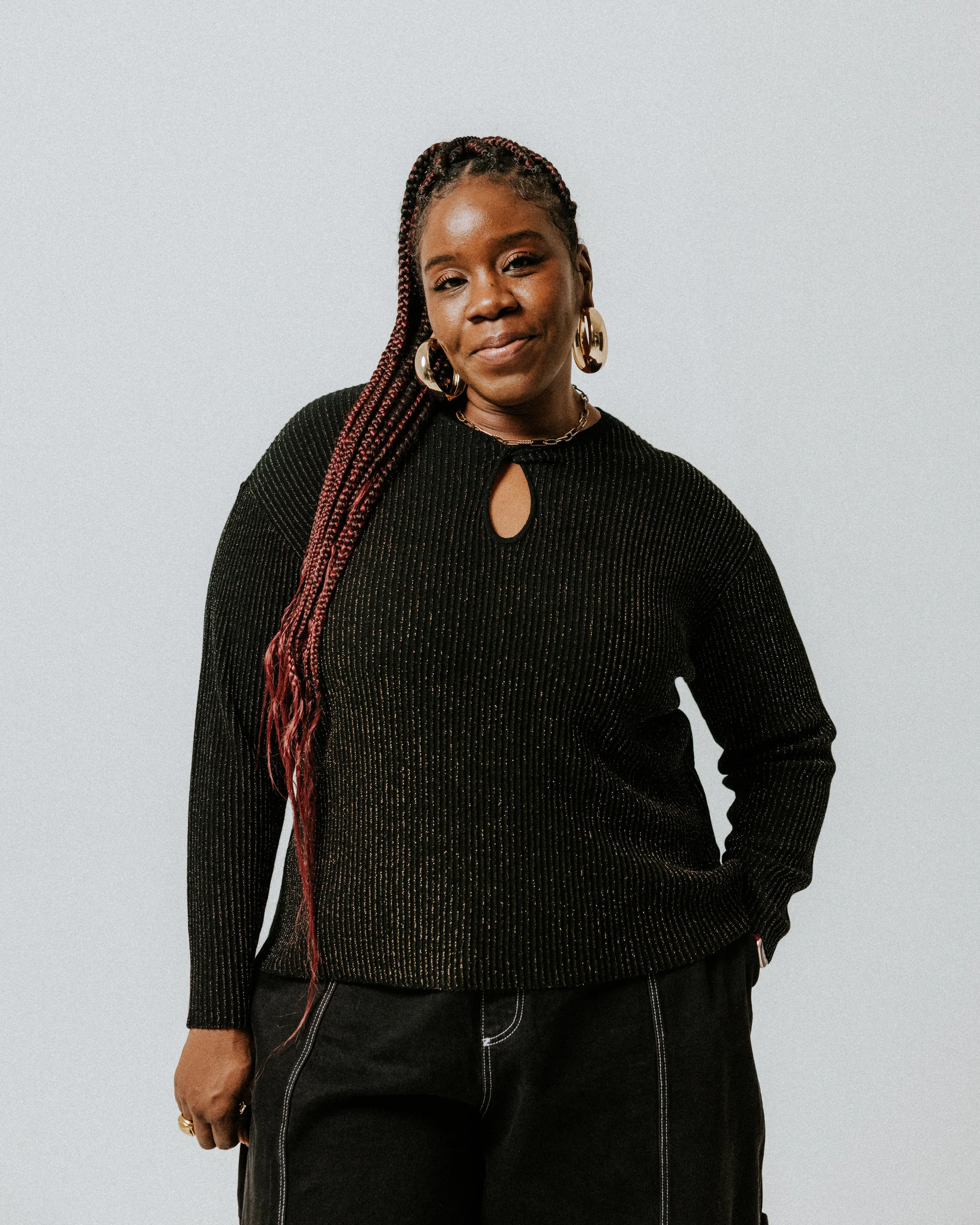 SAMPLE SALE - Plisse Extra Fine Merino Wool Jumper - Black & Gold sold by The Slow Love product image thumbnail 2