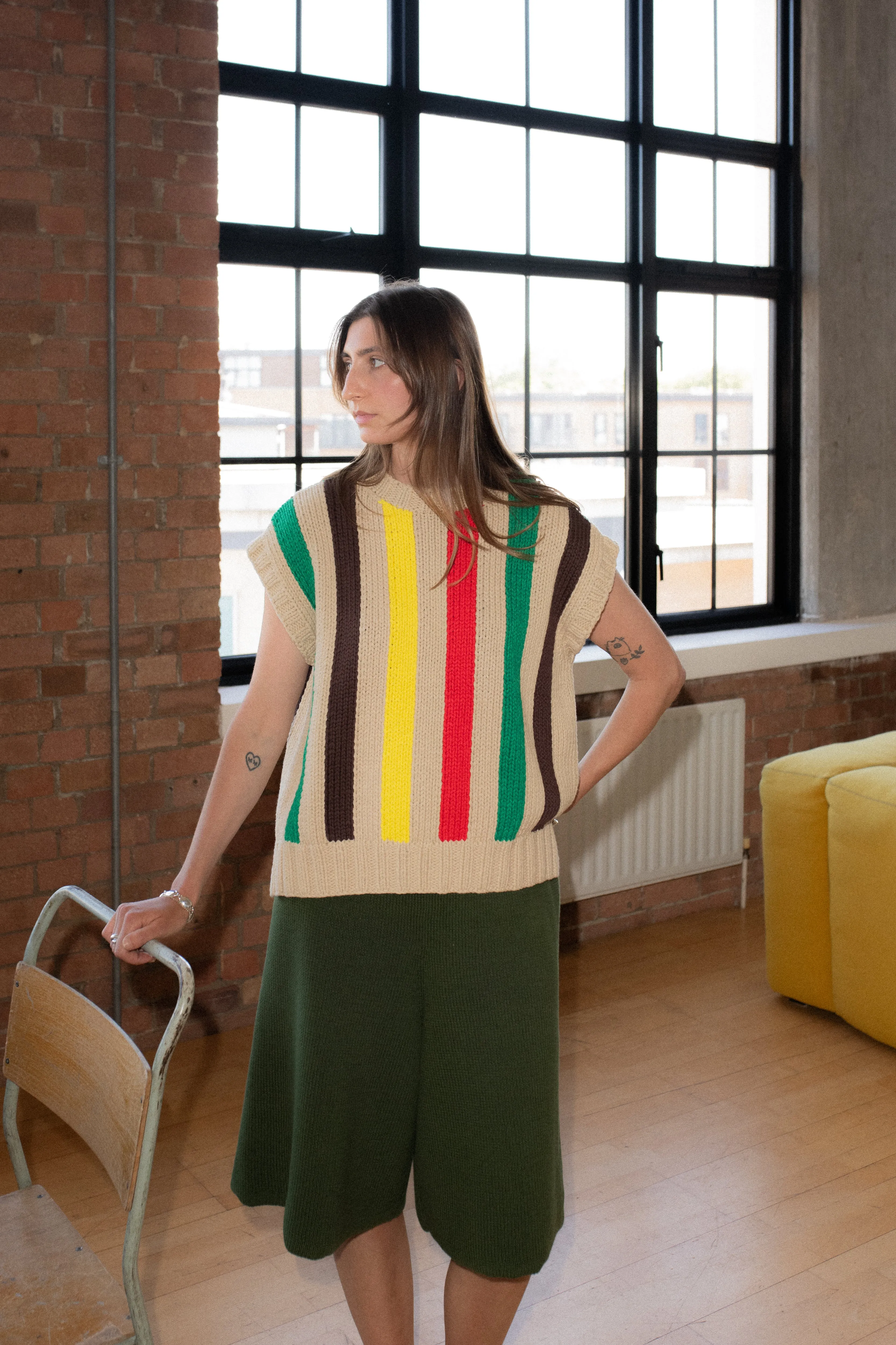 SAMPLE SALE Striped Hand Knit Tank sold by The Slow Love product image thumbnail 2