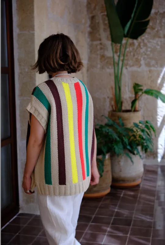 SAMPLE SALE Striped Hand Knit Tank made by The Slow Love