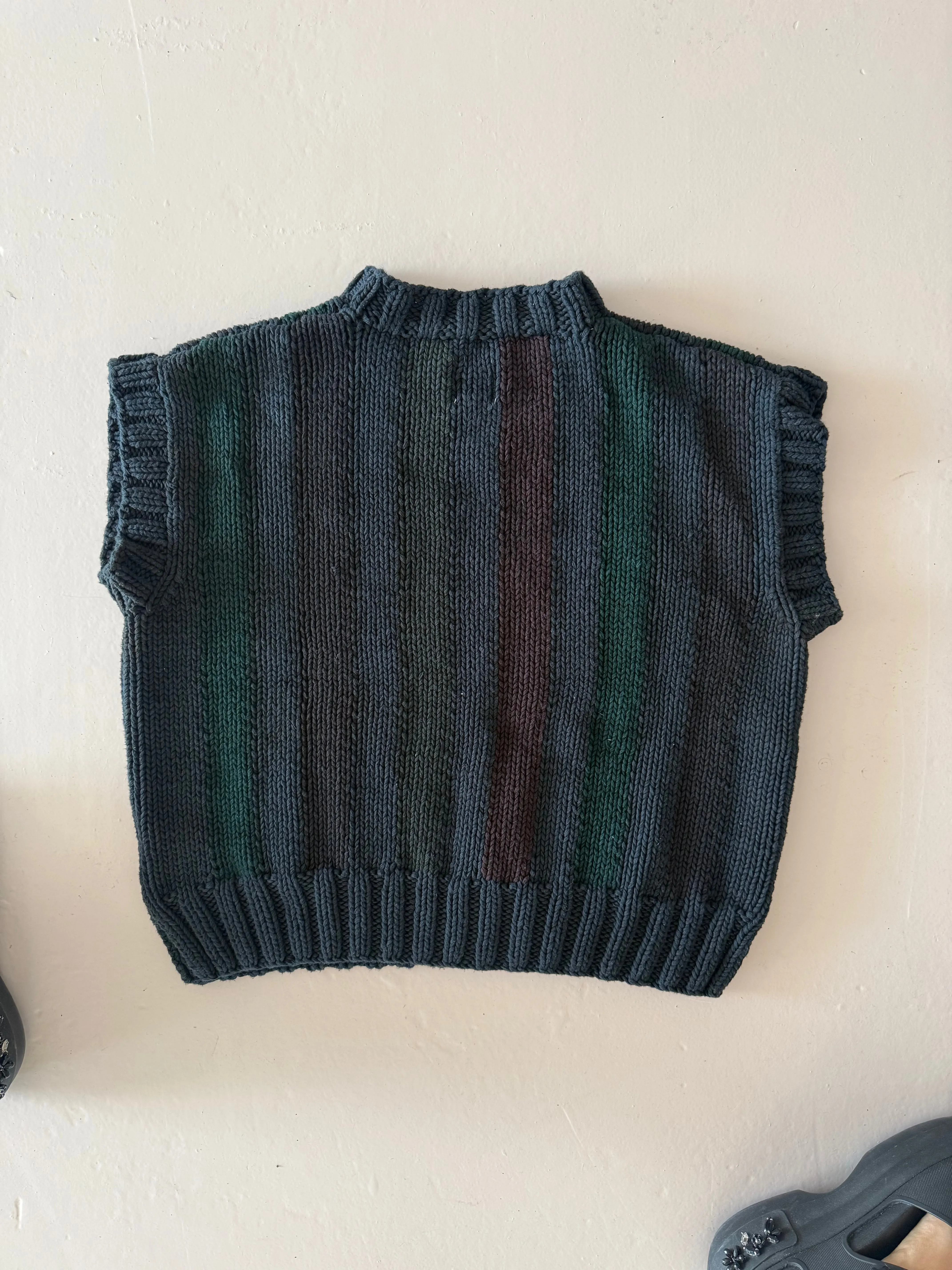 SAMPLE SALE - Reworked Hand Knit Tank Black sold by The Slow Love product image thumbnail 3