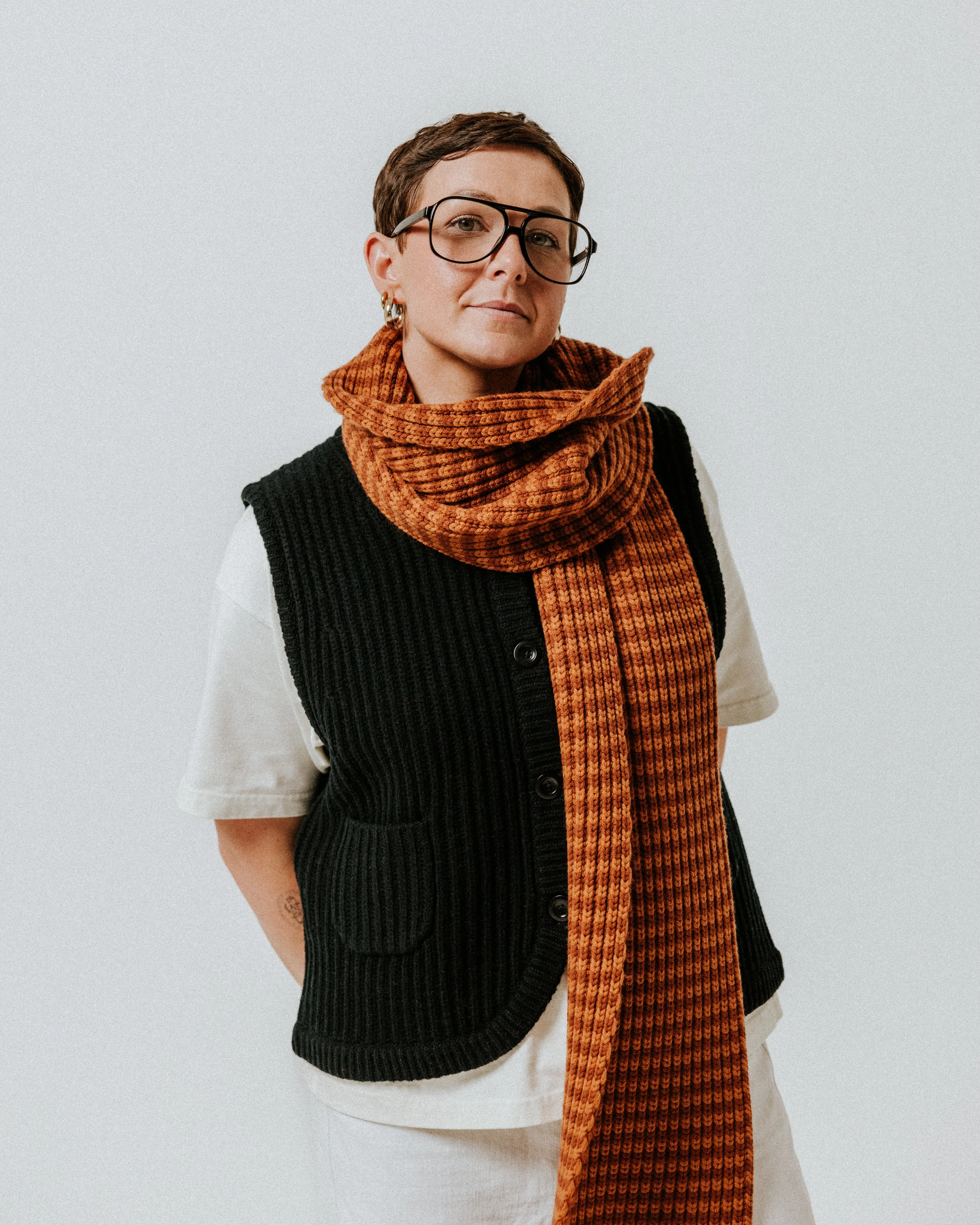 SAMPLE SALE Fisherman Rib Wool Gilet - Black sold by The Slow Love product image thumbnail 2