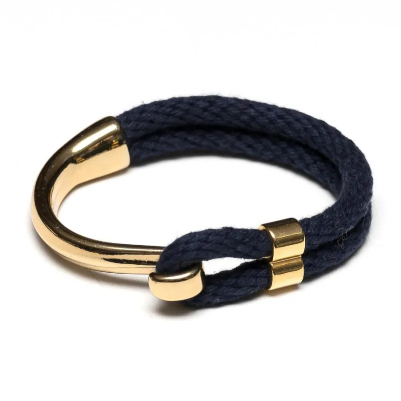 Allison Cole Hampstead Bracelet - Navy Cord/Gold made by Murray's Toggery Shop