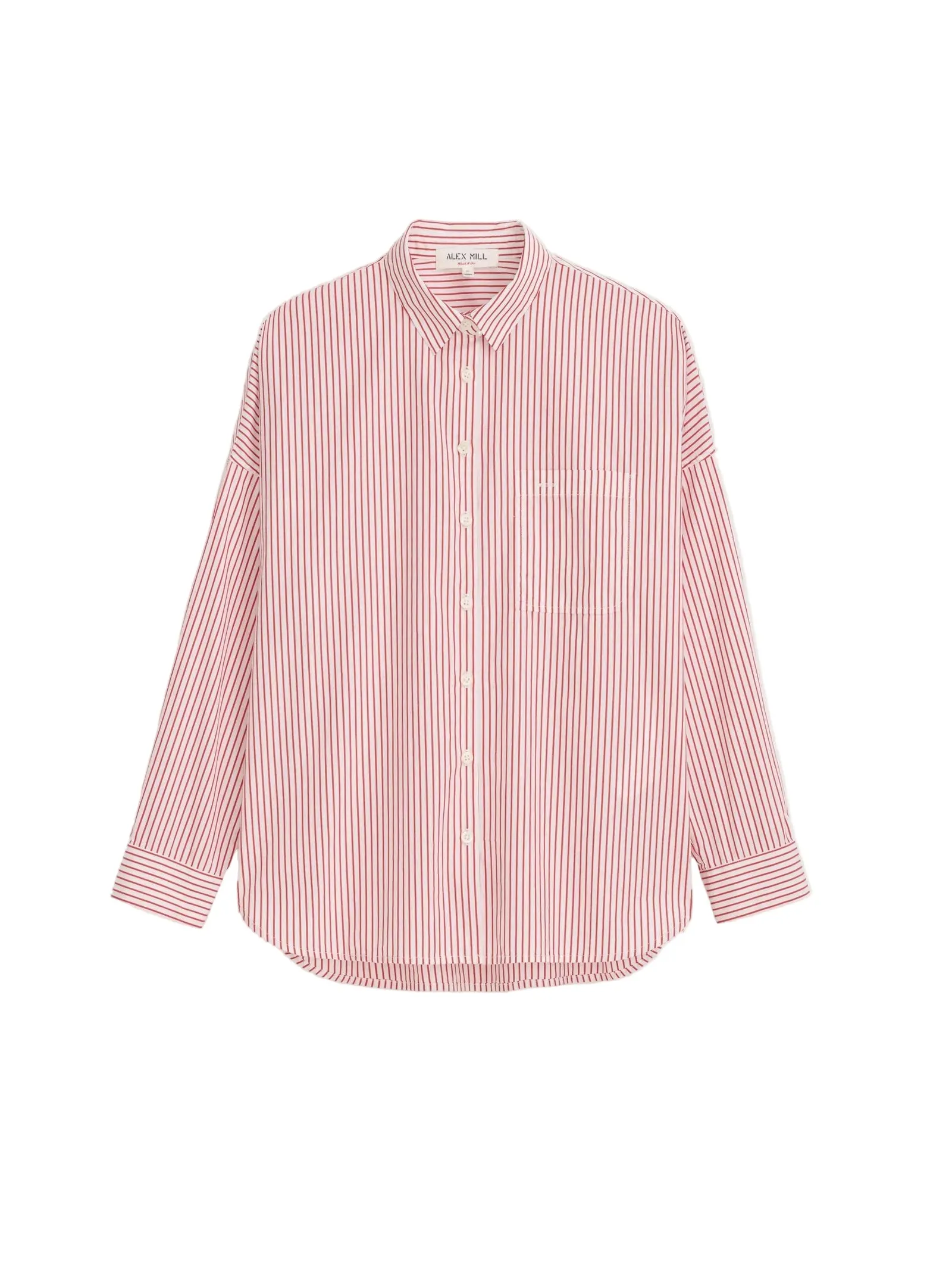 Alex Mill - Jo Shirt in Cotton Poplin - Red and White Stripe sold by Murray's Toggery Shop
