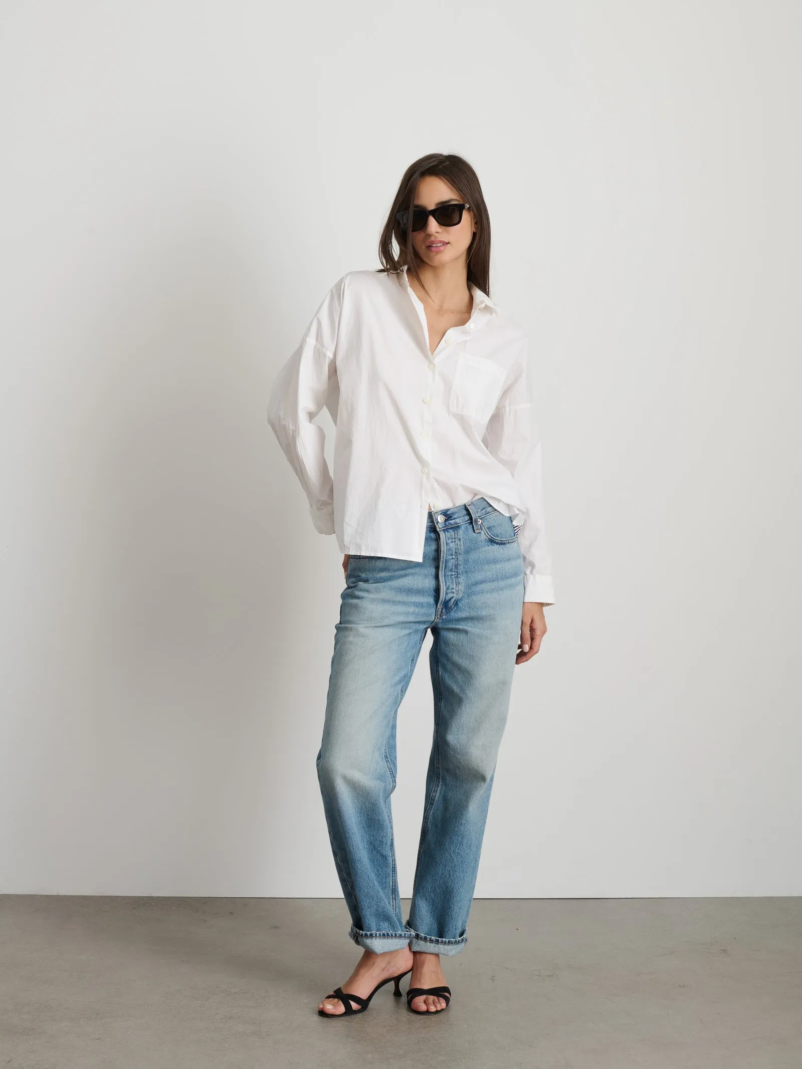 Alex Mill - Jo Shirt in Cotton Poplin - White sold by Murray's Toggery Shop product image thumbnail 2
