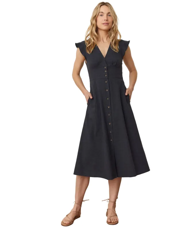 Marine Layer - Camila Midi Dress - Black made by Marine Layer