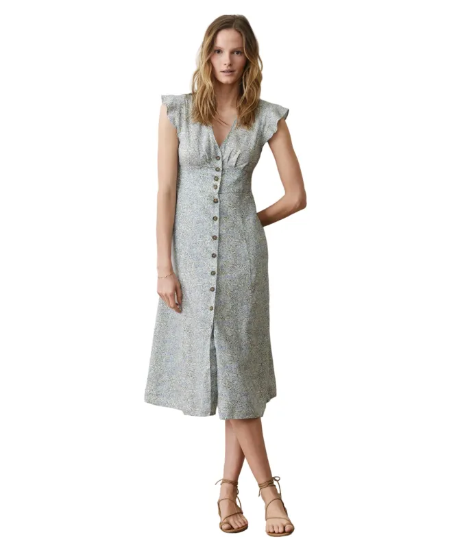 Marine Layer - Camila Midi Dress - Sea Floral made by Marine Layer