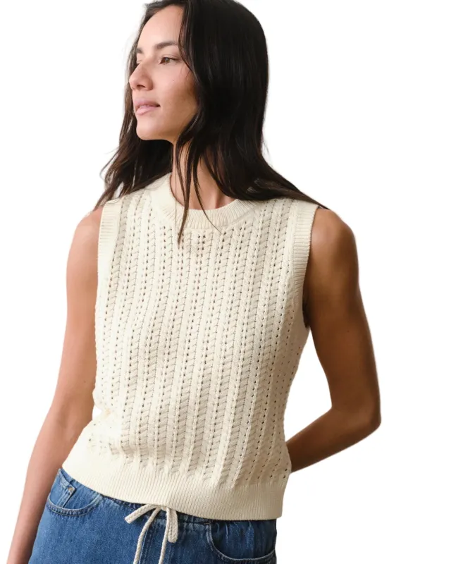 Marine Layer - Mina Pointelle Sweater Tank - Cream made by Marine Layer