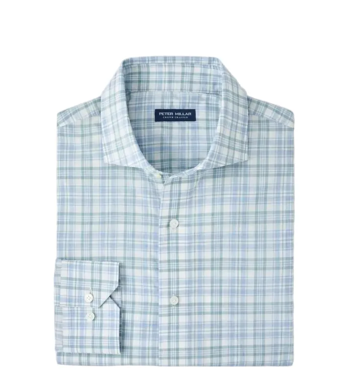 Peter Millar - Tropea Italian Poplin Sport Shirt- Light Willow made by Peter Millar