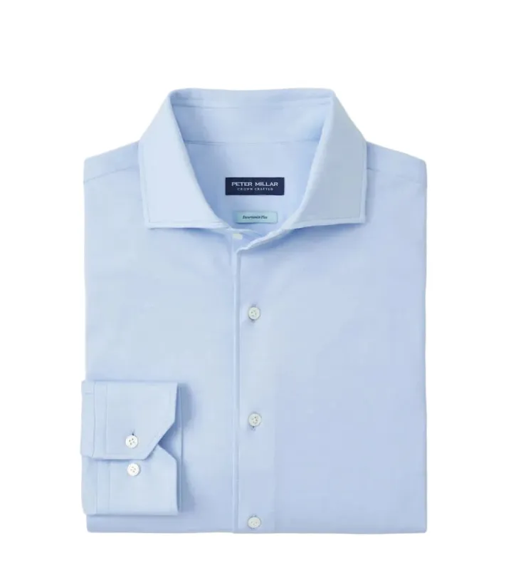 Peter Millar - Excursionist Flex Solid Sport Shirt - Blue Frost made by Peter Millar
