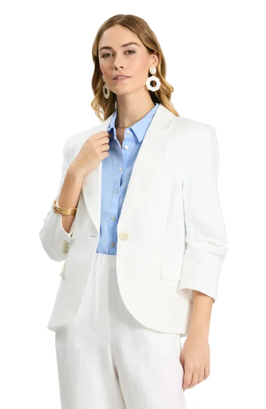 Tyler Boe - Taylor Linen Jacket - White made by Tyler Boe