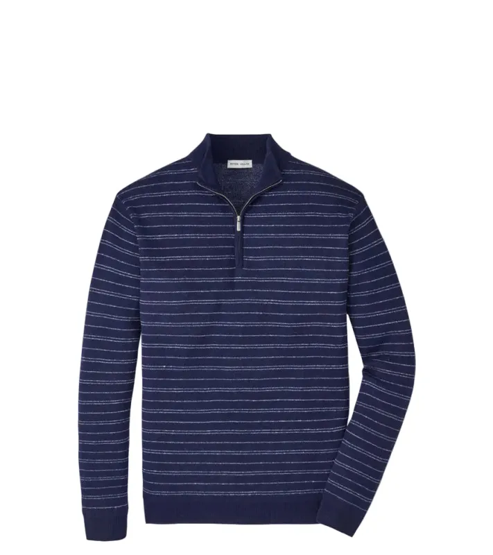 Peter Millar - Saratoga Striped Quarter-Zip Sweater - Navy made by Peter Millar