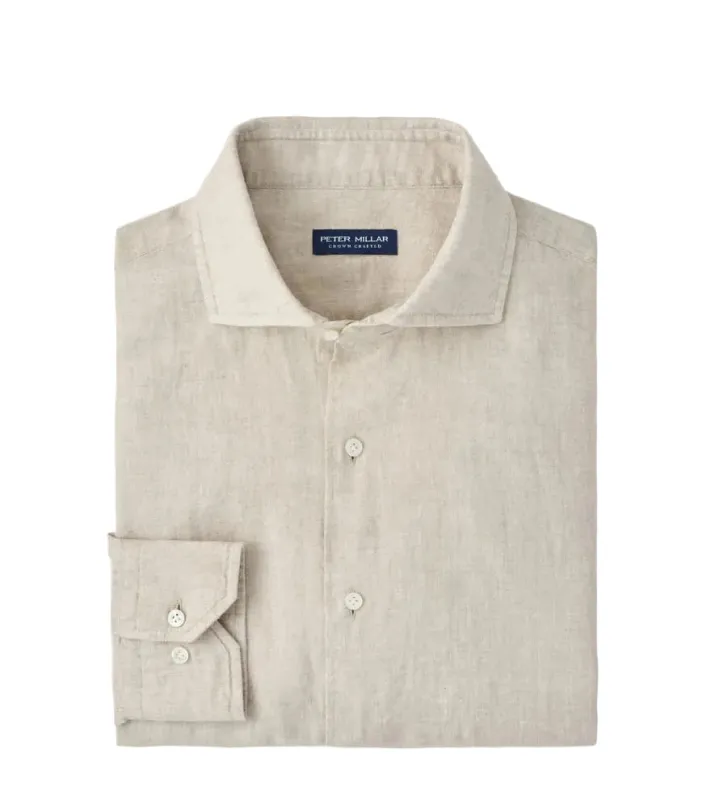Peter Millar - Astino Lino Sport Shirt - Truffle made by Murray's Toggery Shop