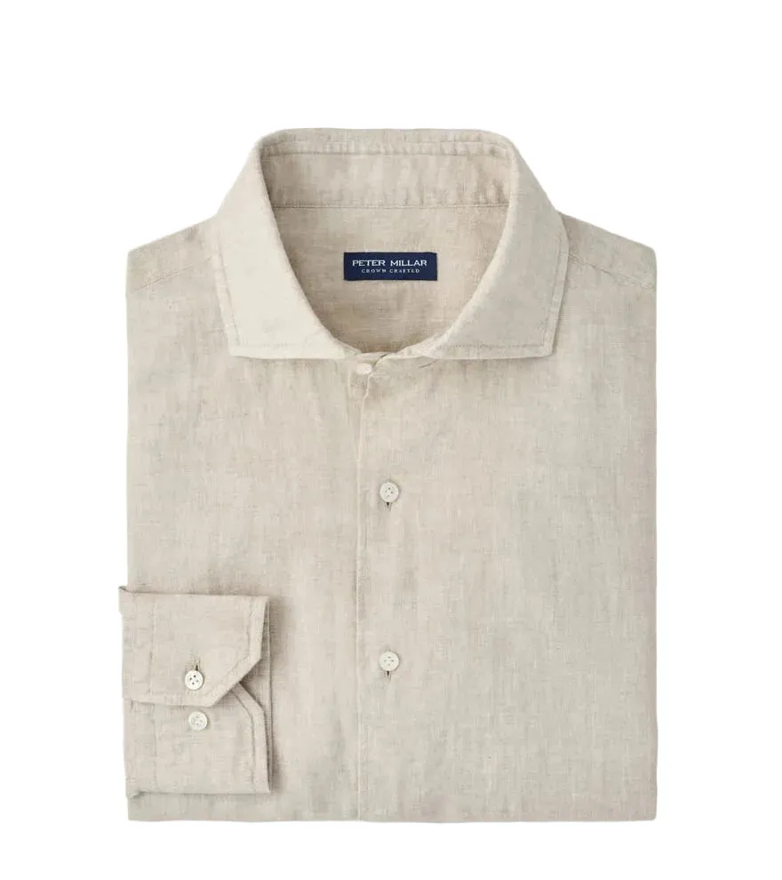 Peter Millar - Astino Lino Sport Shirt - Truffle sold by Murray's Toggery Shop