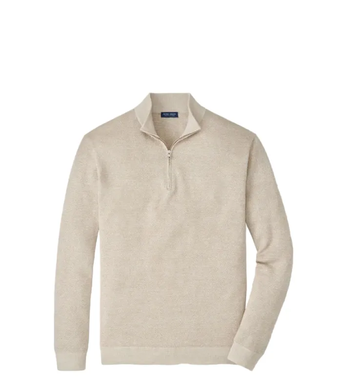Peter Millar - Barlow Quarter-Zip Sweater - Truffle made by Murray's Toggery Shop
