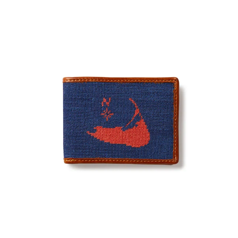 Smathers & Branson Nantucket Island Needlepoint Bifold Wallet - Navy made by Smathers & Branson