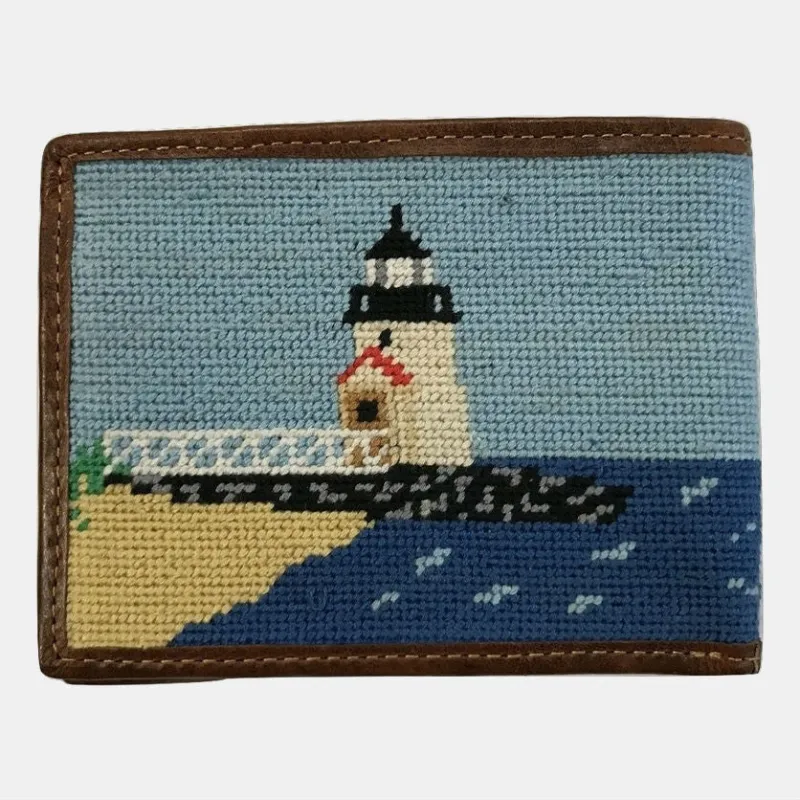 Smathers & Branson Brant Point Rainbow Fleet Scene Needlepoint Bifold Wallet made by Smathers & Branson