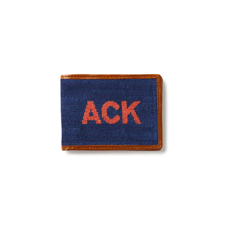 Smathers & Branson ACK Needlepoint Bifold Wallet - Navy made by Smathers & Branson