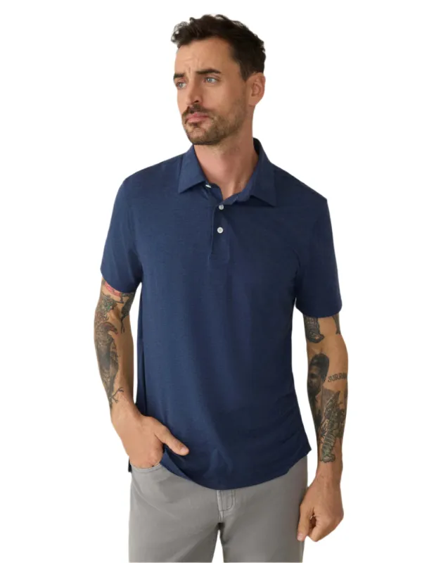 Faherty Movement Polo Shirt - Great Falls Heather made by Faherty