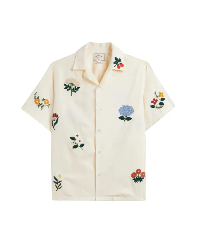 Portuguese Flannel - Embroidery Flowers - White made by Portuguese Flannel
