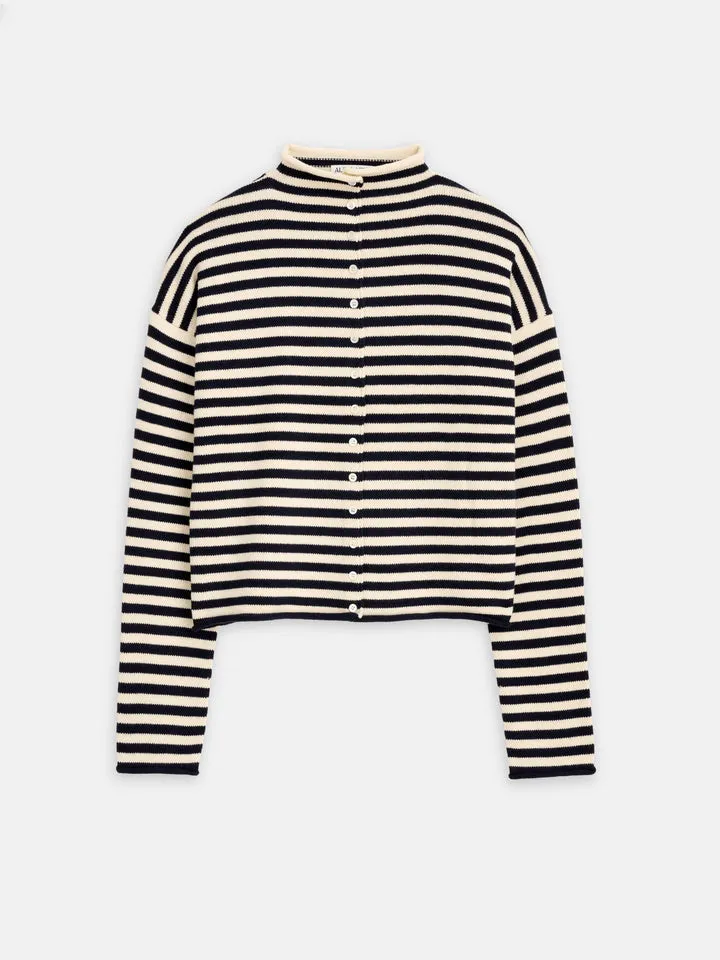 Alex Mill Taylor Cardigan Sweater Striped Navy/Ivory sold by Murray's Toggery Shop product image thumbnail 2