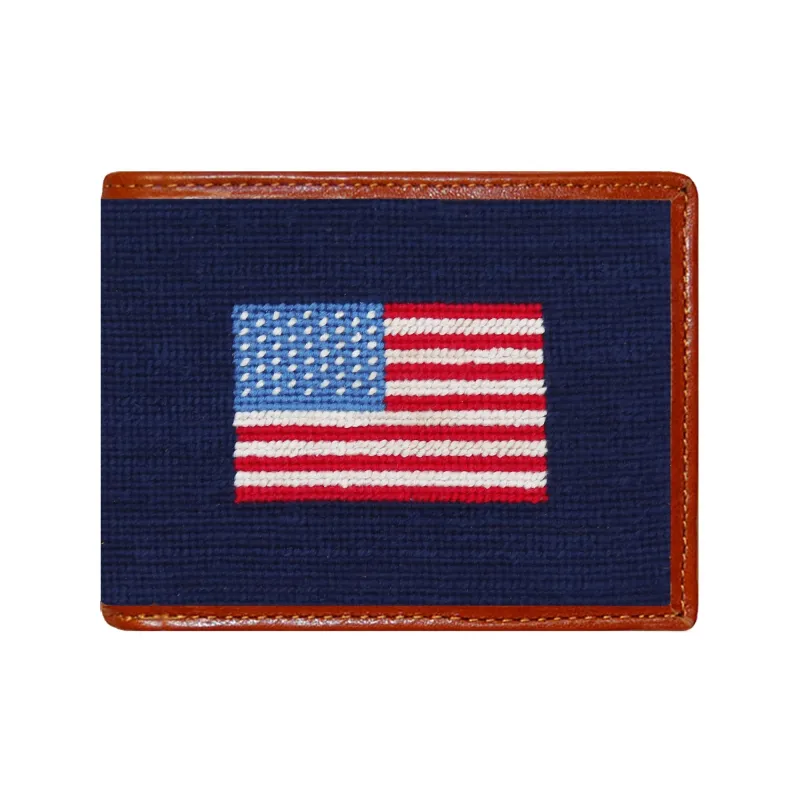 Smathers & Branson American Flag Needlepoint Card Wallet made by Smathers & Branson