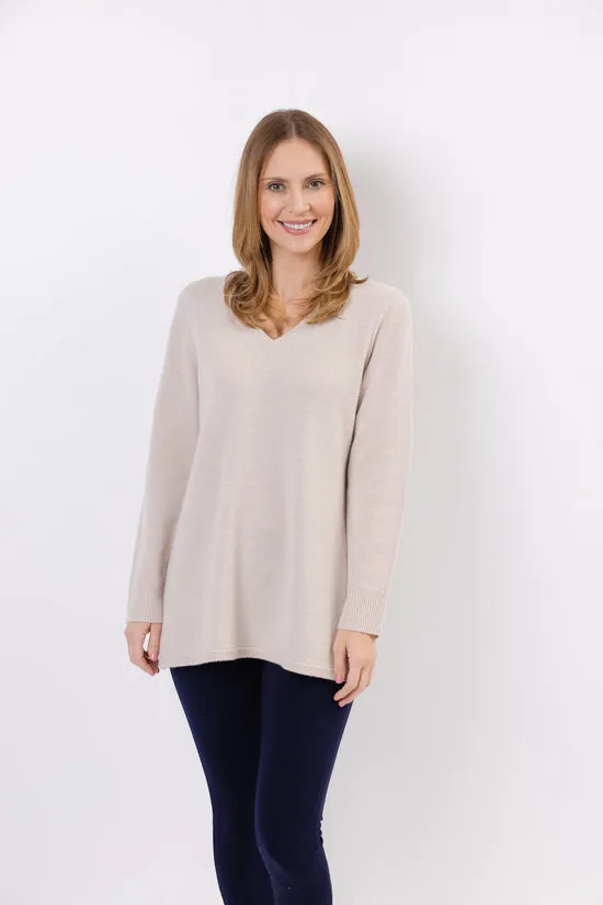 Sail to Sable V Neck Tunic Sweater-CAMEL sold by Murray's Toggery Shop