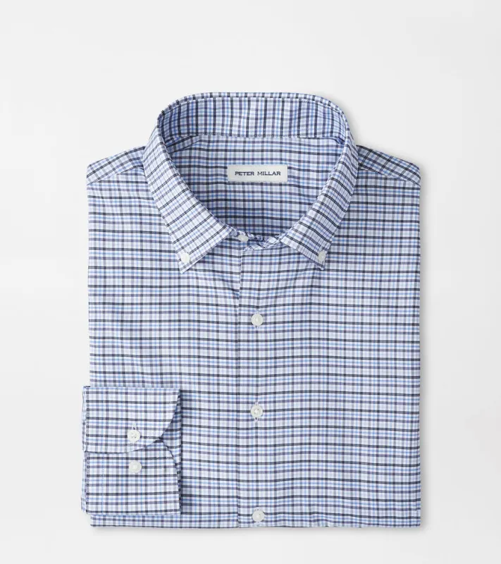 Peter Millar Leavenworth Performance Twill Sport Shirt - Evening Tide made by Peter Millar