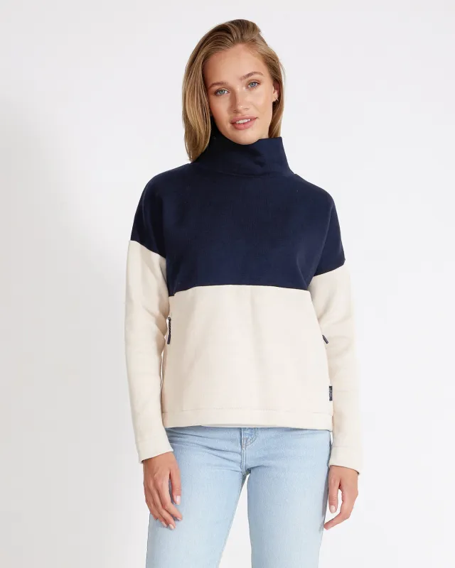 Holebrook Ladies Elin Windproof Sweater Navy/Sandshell made by Murray's Toggery Shop