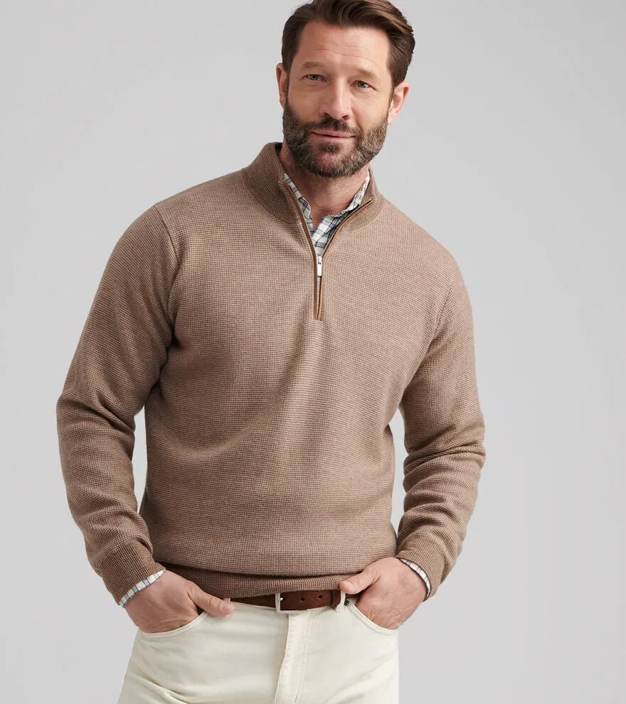 Peter Millar West Quarter-Zip Sweater-Poplar Brown sold by Murray's Toggery Shop product image thumbnail 2
