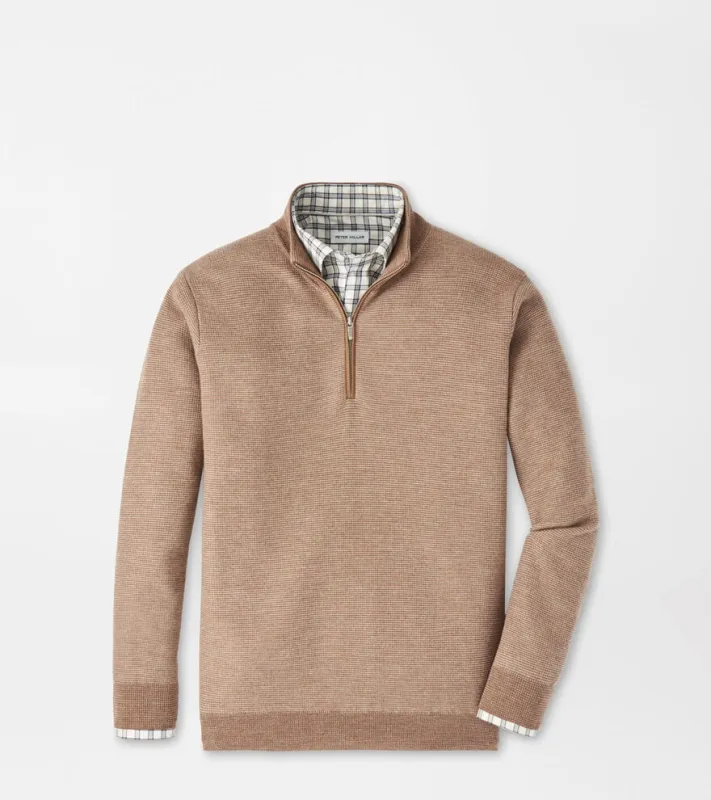 Peter Millar West Quarter-Zip Sweater-Poplar Brown made by Peter Millar
