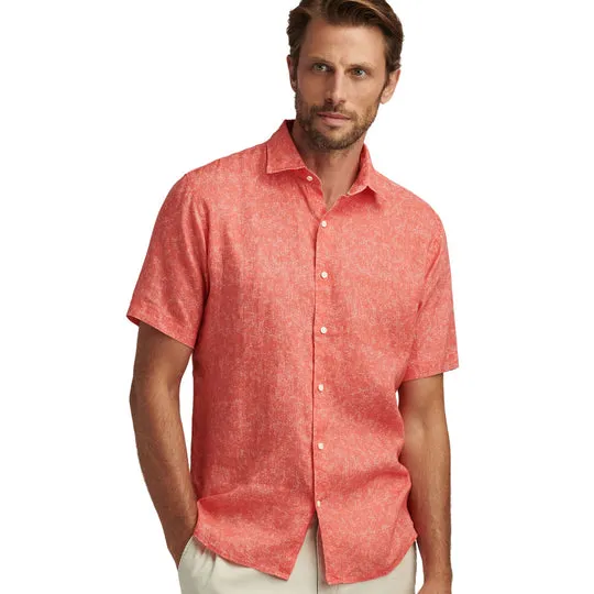 Peter Millar Volta Linen Sport Shirt-Geranium sold by Murray's Toggery Shop product image thumbnail 2