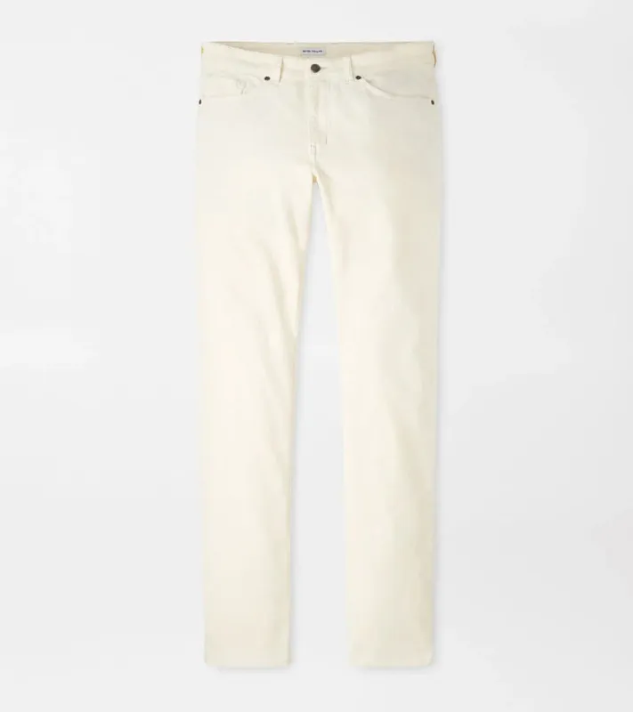 Peter Millar Superior Soft Corduroy Five-Pocket Pant-Ivory made by Peter Millar