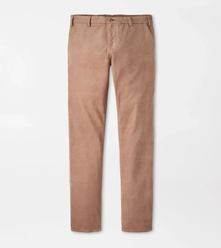 Peter Millar Superior Soft Corduroy Flat Front Trouser-Poplar Brown made by Peter Millar