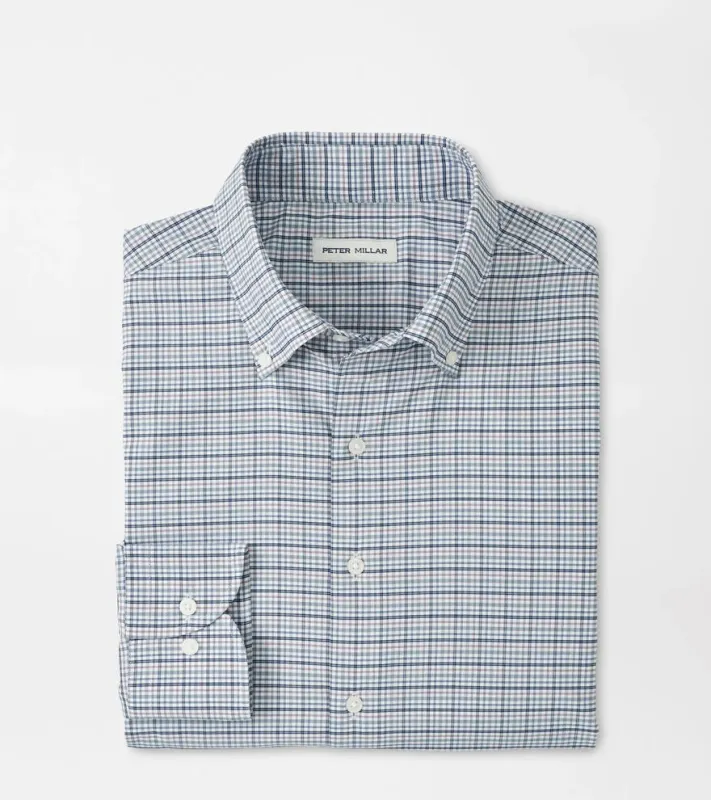 Peter Millar Leavenworth Performance Twill Sport Shirt - Blue Haze made by Peter Millar