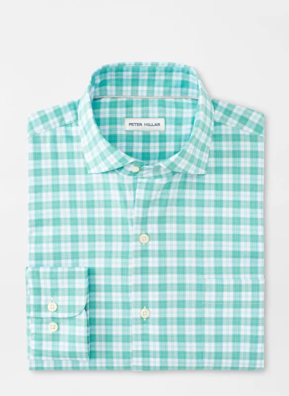 Peter Millar Morris Crown Lite Cotton-Stretch Sport Shirt-Seaport Blue made by Peter Millar