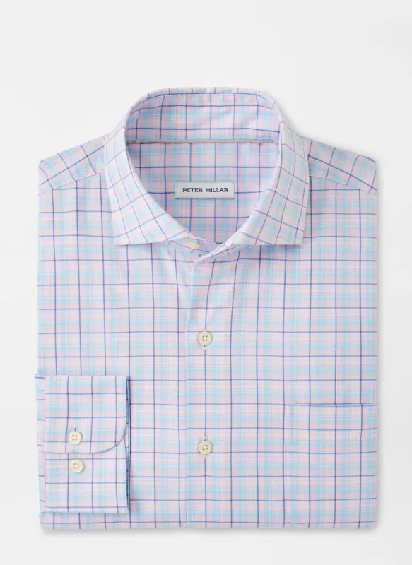 Peter Millar Huron Crown Lite Cotton-Stretch Sport Shirt-Palmer Pink made by Peter Millar