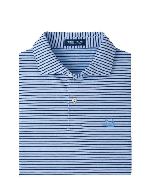 Peter Millar Albatross Cotton Blen Pique Polo - Blue Topaz Navy With Nantucket Island Logo made by Peter Millar