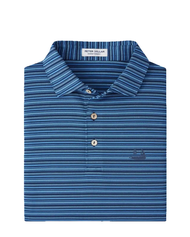 Peter Millar Atrium Performance Jersey Polo - Navy With Nantucket Island Logo made by Peter Millar