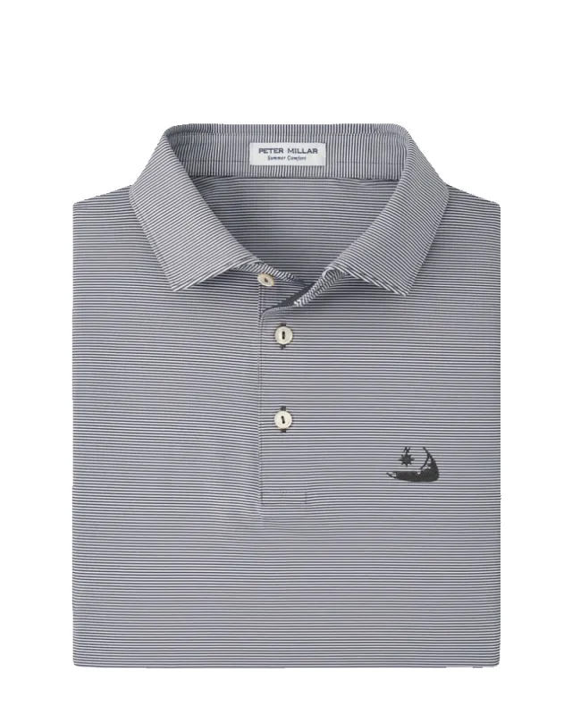 Peter Millar Jubilee Performance Jersey Polo-Iron with Nantucket Island Logo made by Peter Millar