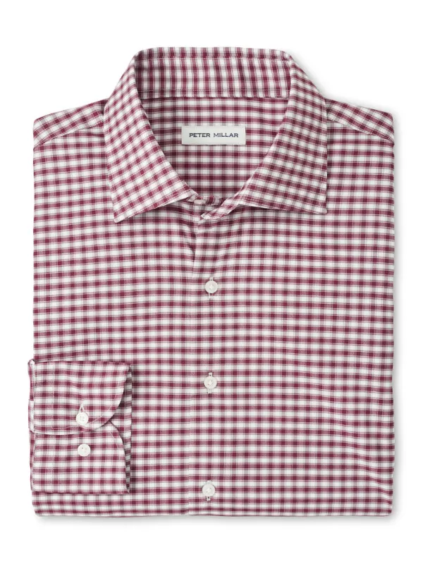 Peter Millar Fairbanks Performance Twill Sport Shirt-Autumn Foilage made by Peter Millar