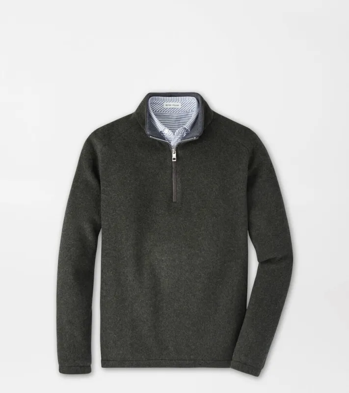 Peter Millar Crown Flex Merino Quarter-Zip-Dark Olive made by Peter Millar