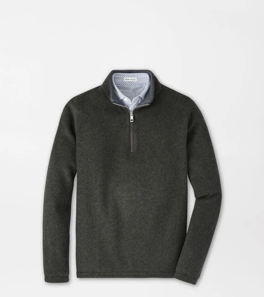 Peter Millar Crown Flex Merino Quarter-Zip-Dark Olive sold by Murray's Toggery Shop