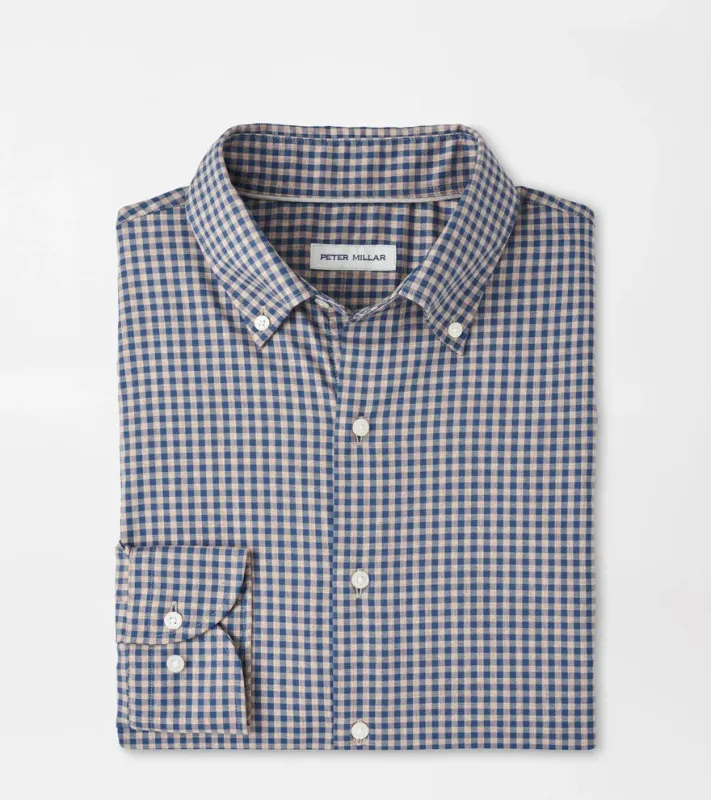 Peter Millar Conway Crown Lite Cotton-Stretch Sport Shirt-Poplar Brown made by Peter Millar