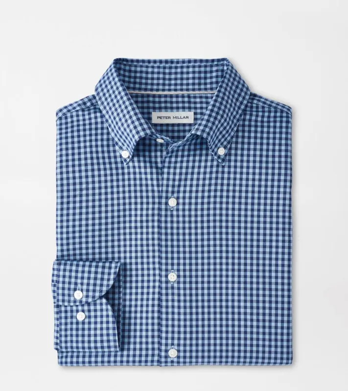 Peter Millar Conway Crown Lite Cotton-Stretch Sport Shirt-Ruddy Blue made by Peter Millar