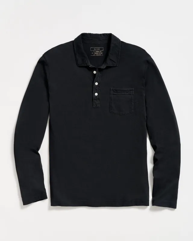 Billy Reid Long Sleeve Pensacola Polo-Black made by Billy Reid