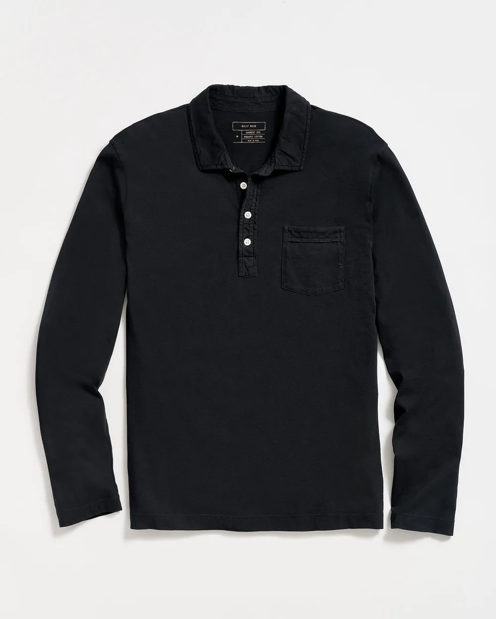 Billy Reid Long Sleeve Pensacola Polo-Black sold by Murray's Toggery Shop