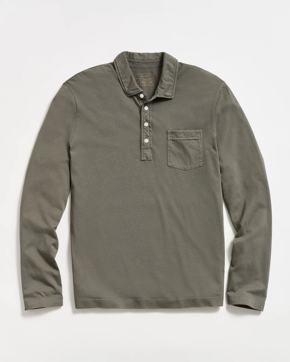 Billy Reid Long Sleeve Pensacola Polo - Washed Grey sold by Murray's Toggery Shop