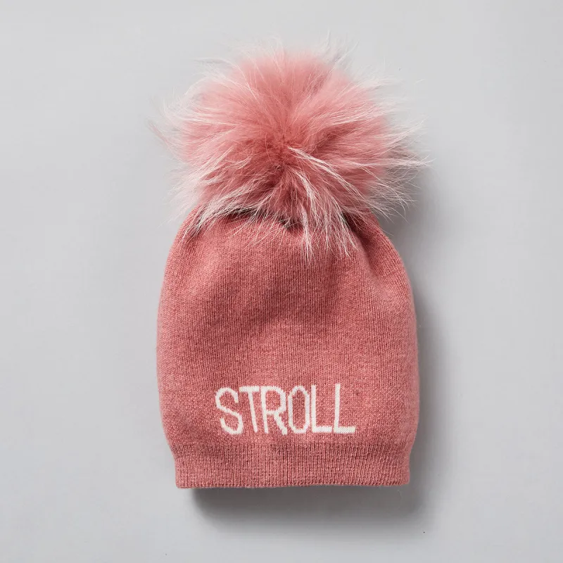 Nantucket Red Angora Wool STROLL Knit Hat w/ Nantucket Red Pom made by Murray's Toggery Shop